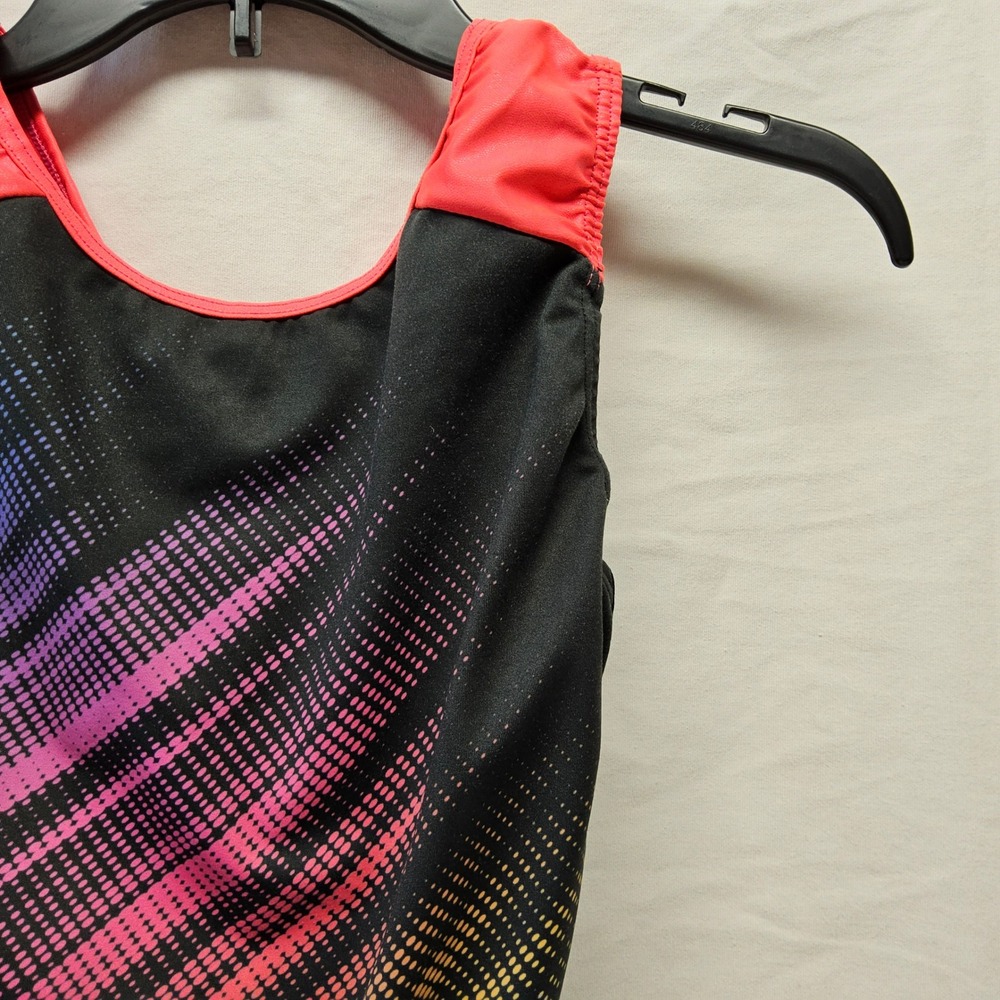 Garland Activewear‎ Gymnastics Leotard Adult Small AS Black Rainbow Halftone USA